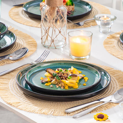 vancasso PLAYA Steingut Geschirrset 24tlg für 6 Personen Grün