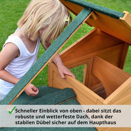 zooprinz Kaninchenstall Hasenstall Haupthaus mit Kuschelplatz für ihre Hasen - unten viel Auslauf für Kleintiere: Hasen Kaninchen Meerschweinchen