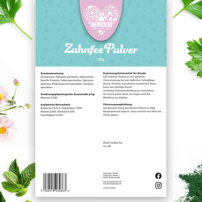 TIERLIEBHABER Zahnfee Pulver – Zahnpflege für Hunde, 200 g