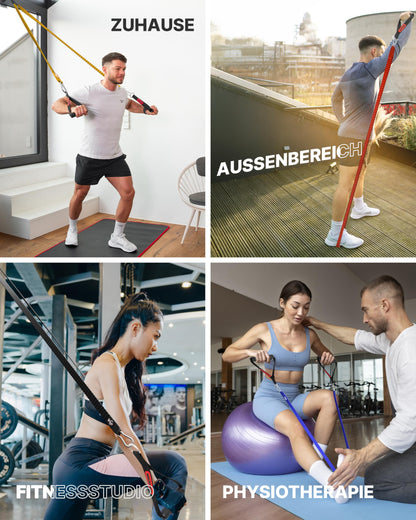 NEOLYMP Resistance Bands Set – Fitnessbänder mit 5 Stärken & Griffen