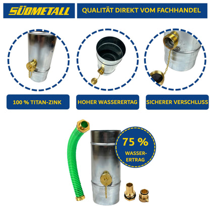 SÜDMETALL Regenwassersammler für Fallrohr - Titanzink 100mm