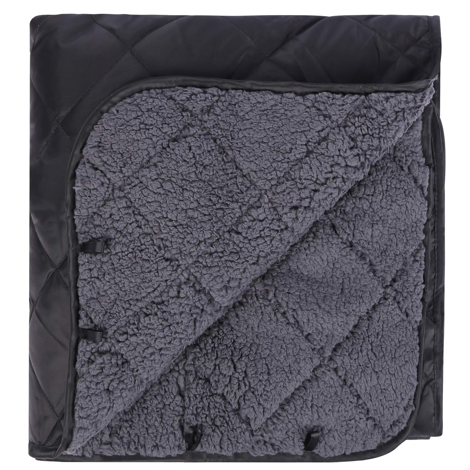 REDCAMP Campingdecke mit Sherpa-Futter, winddicht, 200 x 200 cm, schwarz