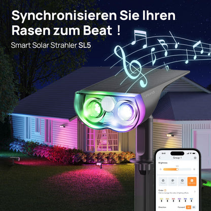 Linkind SL5 Smart Solar Gartenstrahler 4er Set mit Bewegungsmelder
