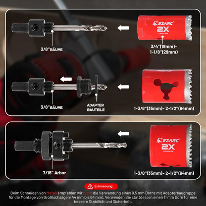 EZARC M42 BiM-Lochsägen Set Pro - Ø 19-64mm (16-tlg)
