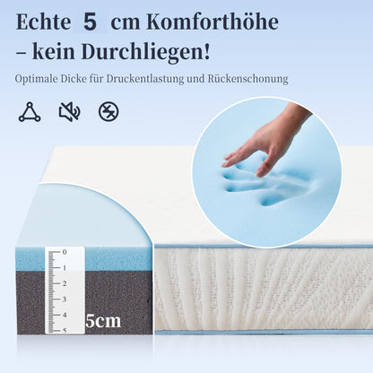 Solviente Matratzen-Topper 140x200 cm H2, Memory Foam & Kaltschaum