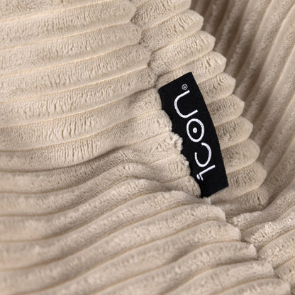 Icon Dalton Kinder Sitzsack - Flauschiger Cord Beige mit Füllung