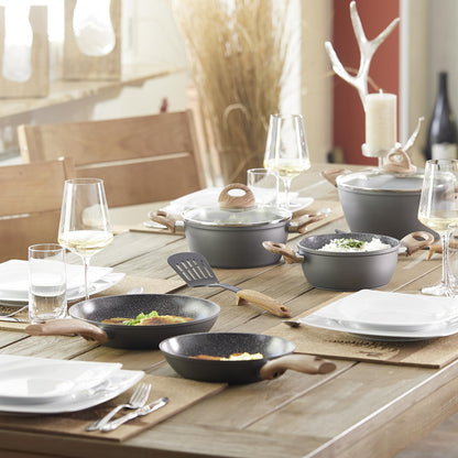 STONELINE Ceramic Kochgeschirr Set 14-tlg. Induktion Holzoptik