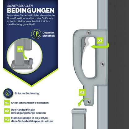 tillvex Seitenmarkise Ausziehbar Blickdicht - 160x350 cm