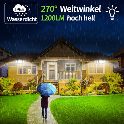 INTELAMP Solarleuchte für aussen mit Bewegungsmelder, 2er-Set