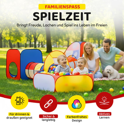 all Kids United Spielzelt 5-teilig mit Tunnel und Bällebad