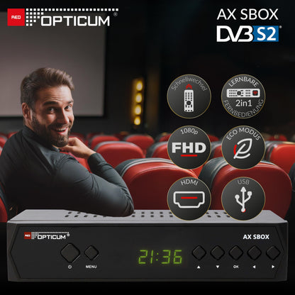 RED OPTICUM S-Box PVR HD Sat-Receiver mit Aufnahmefunktion