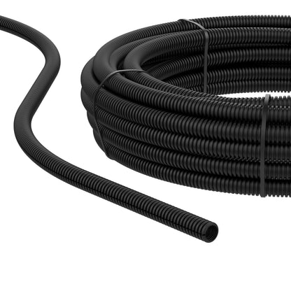 AUPROTEC Wellrohr geschlitzt 19 mm 10 m Kabelschutzrohr UV-beständig