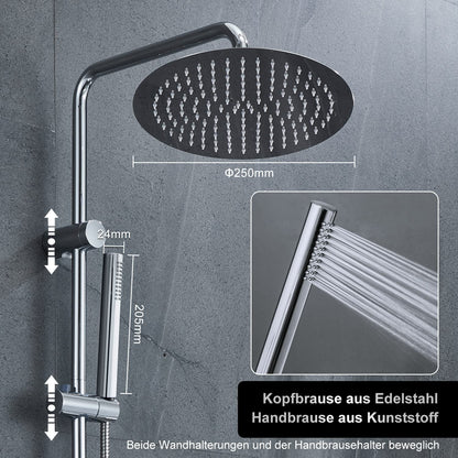 Görbach D25 Regendusche Duschsystem mit Ablage - Chrom