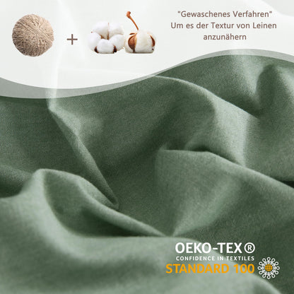 ATsense Bettwäsche Set Baumwolle 135x200 cm Grün 4-teilig