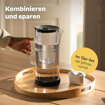 SILBERTHAL Wasser Filterkannen Set Glas 2.7 Liter inkl. 3 Filterkartuschen