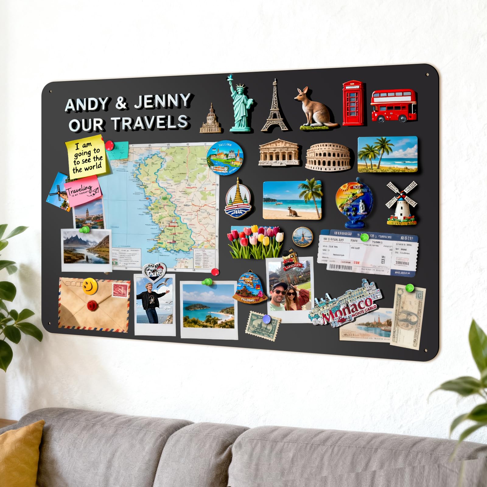 LYZZXI Magnettafel Schwarz 50x80 cm, Magnetwand für Fotos & Magnete, rechteckig, matt schwarze Stahloberfläche