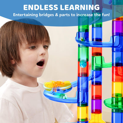 JOYIN Murmelbahn Kugelbahn Set – 170 Teile Mehrfarbig für Kinder