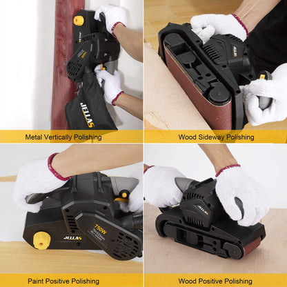 Jellas Bandschleifer 75x533mm – variable Drehzahl, 10 Bänder