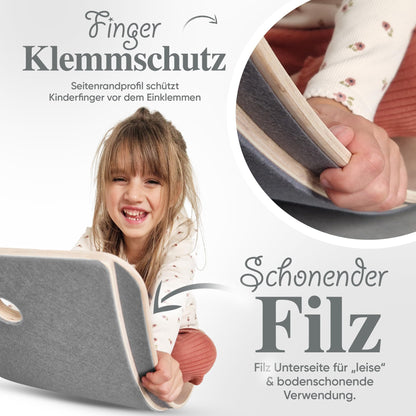 Kids Woody Star Balance Board Kinder Wackelbrett Holz 80x30cm