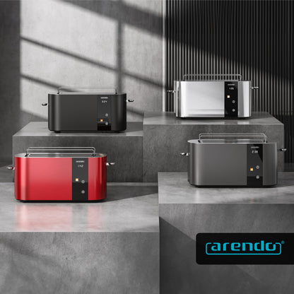 Arendo Edelstahl Toaster 4 Scheiben Langschlitz – Touchscreen
