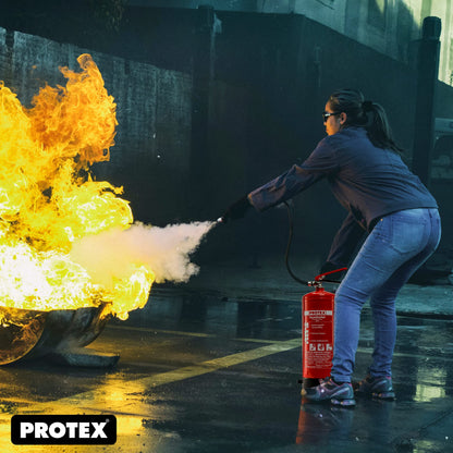 Protex Pulverfeuerlöscher 6 kg ABC Brandklassen mit Halterung