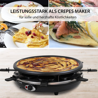 Syntrox Germany RAC-1350W-Waadt Raclette-Fondue-Heissstein für 8 P.