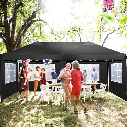 COBIZI Faltpavillon 3x6 Partyzelt - Pop-up, 6 Seitenteile, Schwarz