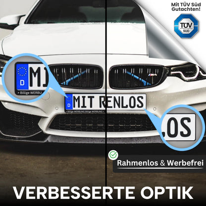 Ivality Magnet Kennzeichenhalter rahmenlos für 2 Kennzeichen