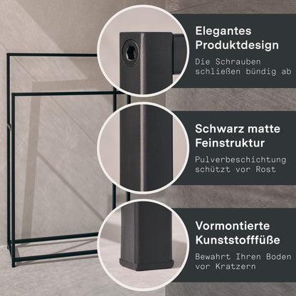 GARDELI® Handtuchständer stehend extra gross Schwarz