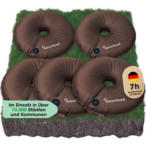 baumbad Bewässerungsring 55 Liter 5er-Set, UV-beständiges PVC, Grün