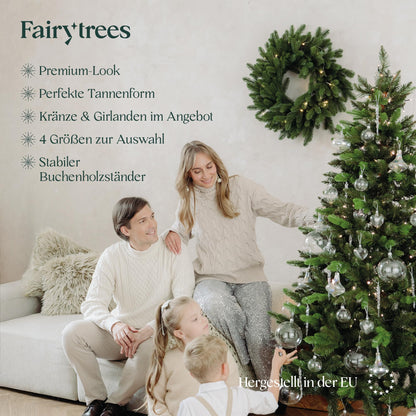 FAIRYTREES Nordmanntanne Premium Künstlicher Weihnachtsbaum - 180 cm