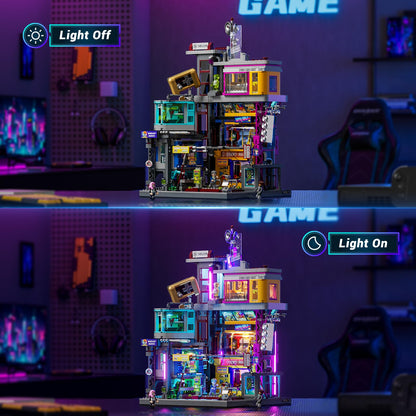Lumibricks Cyberpunk Spielhalle Klemmbausteine Set mit 2580 Teilen