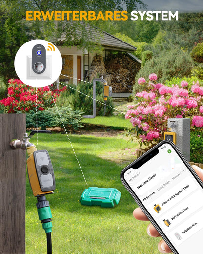 RAINPOINT WLAN Bewässerungscomputer mit Messingeinlass und App