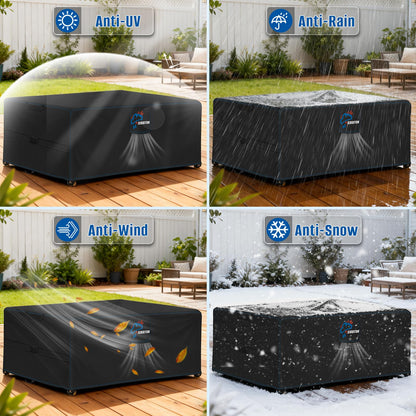 SIRUITON Gartenmöbel-Abdeckung wasserdicht schwarz 250x250x90 cm