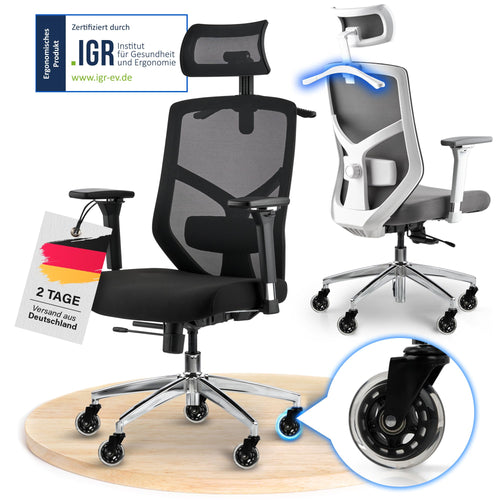 ELITESEATS ergonomischer Bürostuhl Drehstuhl – 150 kg belastbar