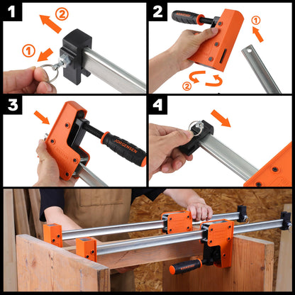 JORGENSEN Profi Schraubzwingen Set – 2-teilig 600mm Spannweite