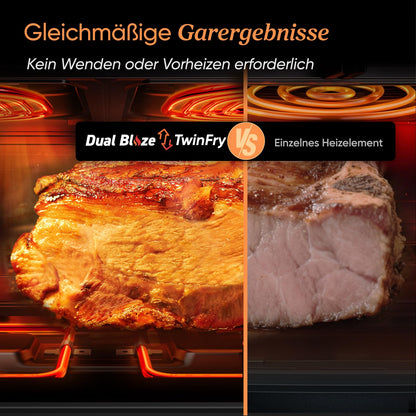 COSORI Dual Blaze TwinFry 10L Heissluftfritteuse – 2 Kammern Schwarz