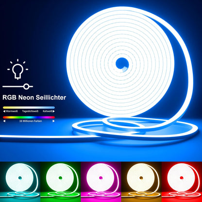 Cozylady RGB Neon LED Streifen 15 m, wasserdicht, mit App-Steuerung