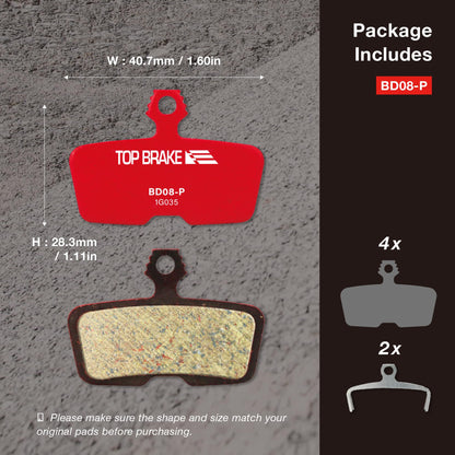 Top Brake Scheibenbremsbeläge BD08-P für SRAM/AVID Code, Guide RE