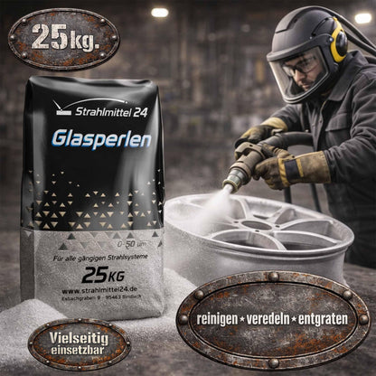 Samore Glasperlen Strahlmittel 25 kg, Körnung 100–200 µm