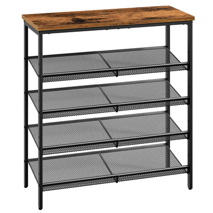 HOOBRO Schuhregal 5-stöckig EBF12XJ01 - Vintagebraun-Schwarz