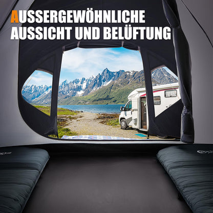 PORTAL Blackout Kuppelzelt für 3-4 Personen mit Vorzelt, 4000 mm