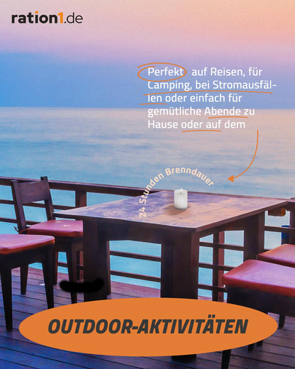 ration1 Teelichter Set 100 Stk. – 24h Brenndauer, Weiss, Duftfrei
