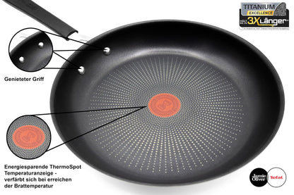 Tefal Jamie Oliver Wokpfanne 28 cm Edelstahl Antihaft Induktion