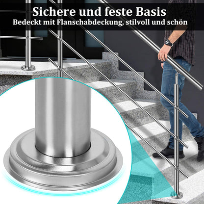 AufuN Edelstahl Handlauf 80 cm Treppengeländer mit 2 Pfosten