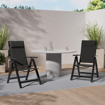 KESSER Gartenstuhl Hochlehner Aluminium Klappstuhl – 6er Set Anthrazit