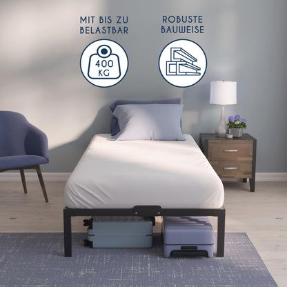 Dreamzie Bettgestell 90x200 Metall Lattenrost – 41cm Höhe
