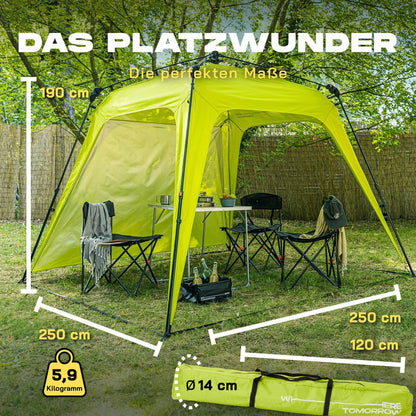 Lumaland Outdoor Pavillon 2.5x2.5m Pop Up Zelt - Grün
