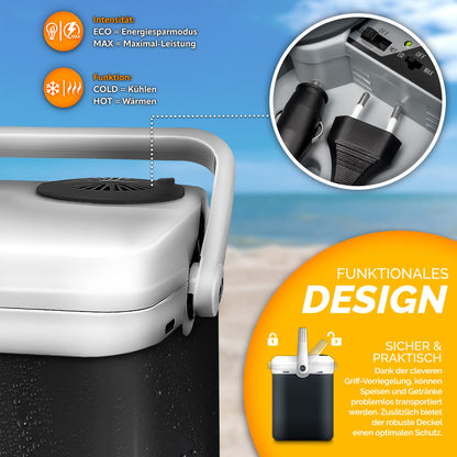 tillvex Kühl- & Wärmebox 32L – 230V/12V für Auto/Camping, Anthrazit