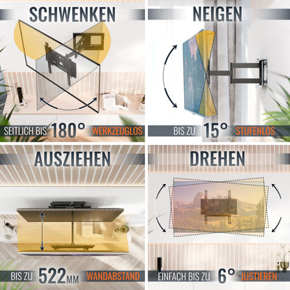 RICOO R23-F TV Wandhalterung schwenkbar neigbar 40-75 Zoll bis 95 kg